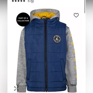 Boys Hooded 2Fer Puffer AIR JORDAN Jacket size M youth